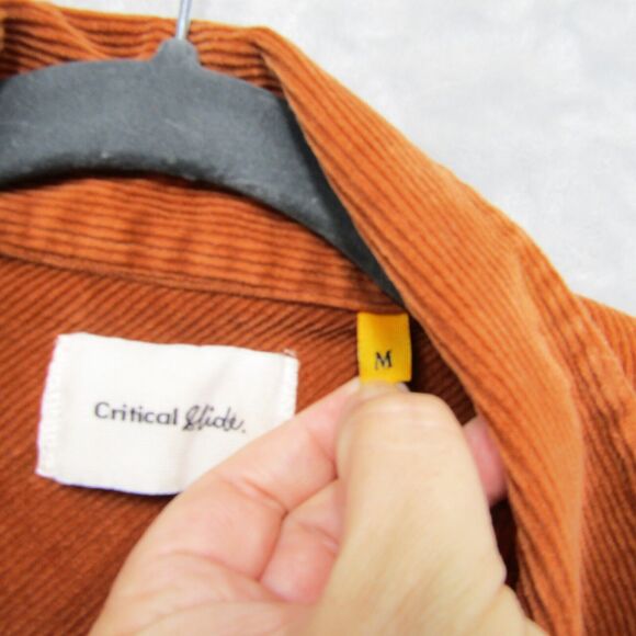 Critical Slide Society Shirt Button Up Corduroy Shacket Corduroy Sz M Rust Brown - Picture 13 of 14